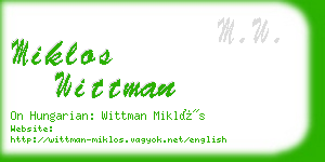 miklos wittman business card